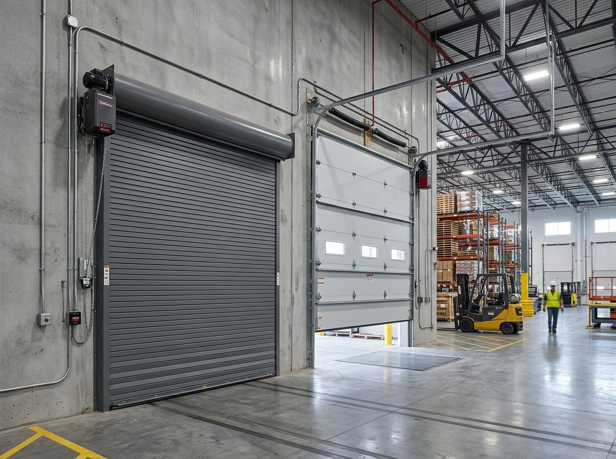 Certified technician performing commercial garage doors in Windsor ON